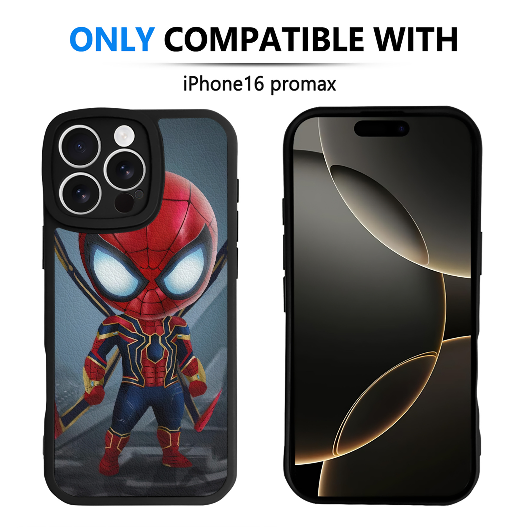 （画像用） Spider Man スパイダーマン 【iPhone 16シリーズ対応】シリコンスマホケース（レザー調） 材質：シリコン